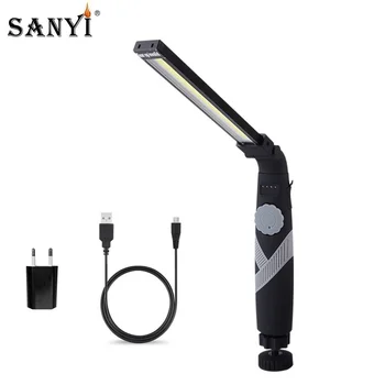 

COB LED White Lighting Foldable Flashlight USB Torch Magnetic Working Light Stepless Dimming Work Lamp Worklight Camping Lamp