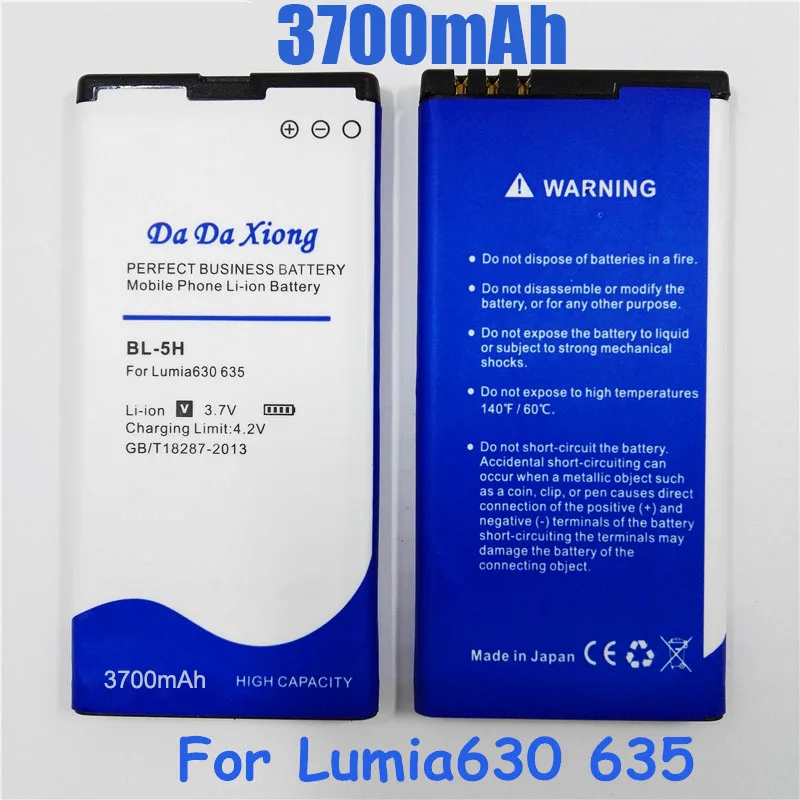 3700mAh BL-5H BL5H Li-Ion Phone Battery For Nokia Lumia 630.
