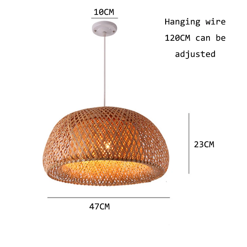 Китайский светодиодный светильник с бамбуковой птичьей клеткой, подвесной светильник, современный Лофт, лампа для гостиной, декор для бара, ресторана, спальни, светильник - Цвет корпуса: 47CM