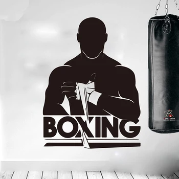 

Vinyl Art Wall Decals Gym Fitness Boxer Sport Workout Exercise Muscle Home Decor Boxing Fight Sports Wall Sticker Poster W719
