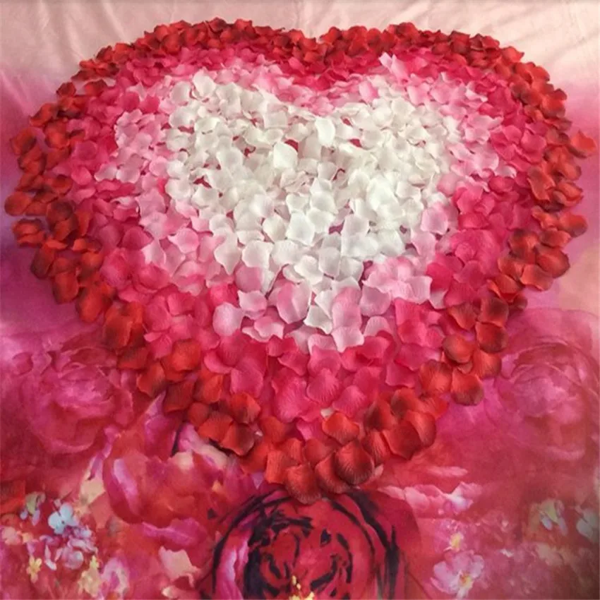 1000 Pcs Silk Rose Petals Artificial Flower Petal Wedding Party Table Decoration 