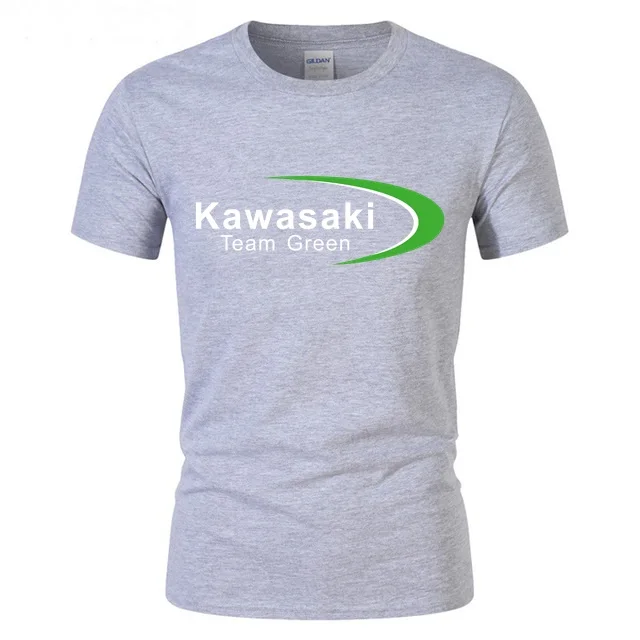 Летняя мужская футболка, Kawasaki Ninja team, Зеленая Мужская футболка, Спортивная Мужская футболка для тренировок, Молодежная Футболка для пляжа, сёрфинга, хипстерские футболки - Цвет: Серый