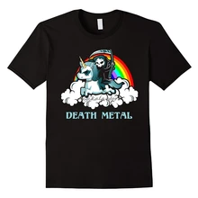 Футболка с принтом единорога и металлическим рокером Go To Hell, футболка с короткими рукавами и рисунком, Прямая поставка