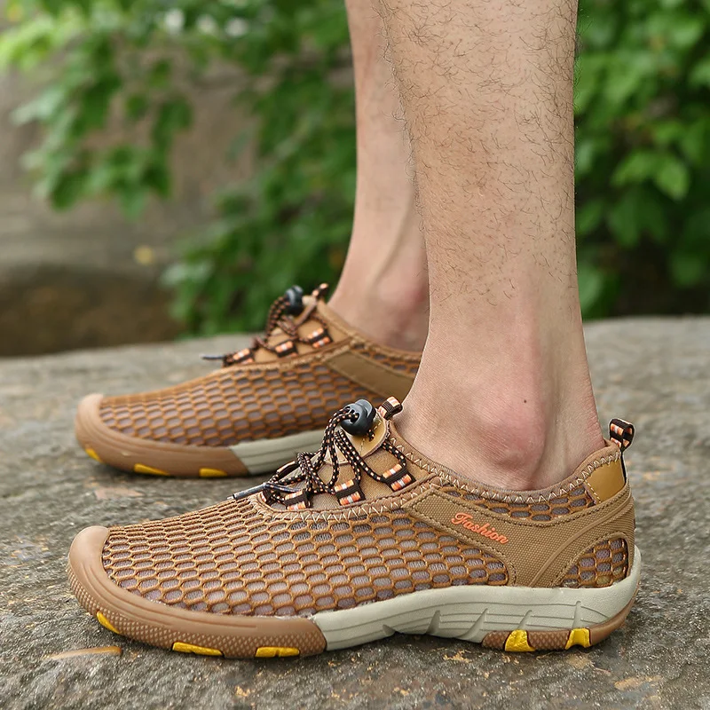 Summer New Style Outdoor Climbing Boots Men Mesh Hiking Shoes MEN'S Casual Shoes Anti-slip Breathable Hollow out