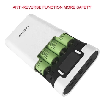 

Dual USB LCD Anti-reverse Portable Power Bank Box 4x 18650 DIY Display Battery Charger 5V 2A Powerbank Case With LED Flashlight