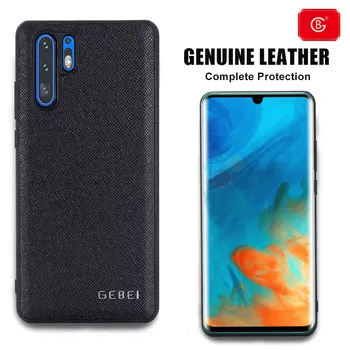 

Luxury Genuine Leather Case For Huawei P30 Pro Phone Ultra thin Shockproof 360 Full Protector Back Cases Soft Silicone Cover