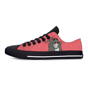 

Cat and Mouse Tom Cartoon Hot Cute Funny Fashion Casual Canvas Shoes Low Top Lightweight Breathable 3D Print Men women Sneakers