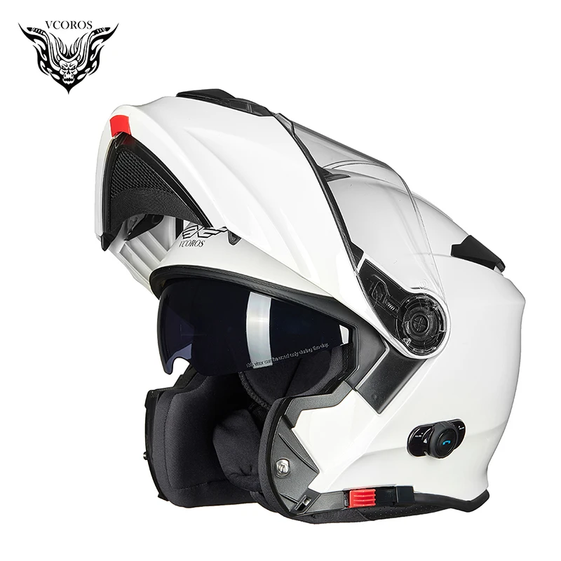 US $216.00 Vcoros V271 Waterproof Bluetooth Flip Up Motocycle Helmet With Breathable liniing Man Woman capacete de motocicleta