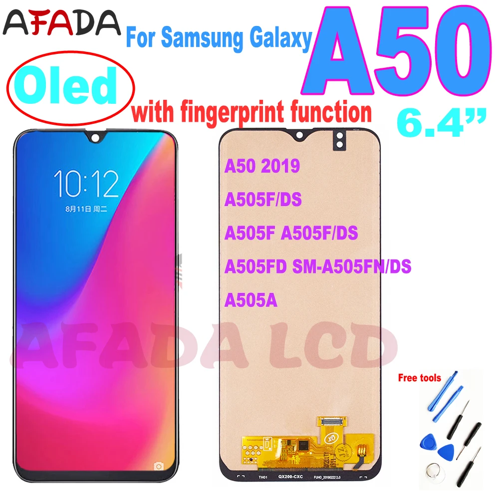 Super Amoled Per Samsung Galaxy A50 2019 A505 A505F A505F/Ds A505Fd Sm-A505Fn/Ds A505A Display Lcd Touch Assemblea Di Schermo A50 Lcd