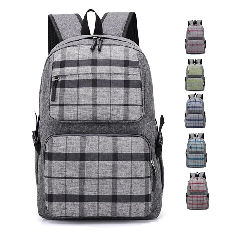 

2019 New Style Backpack Breathable Shoulder Large-Volume STUDENT'S Backpack Grid Casual College Style Backpack