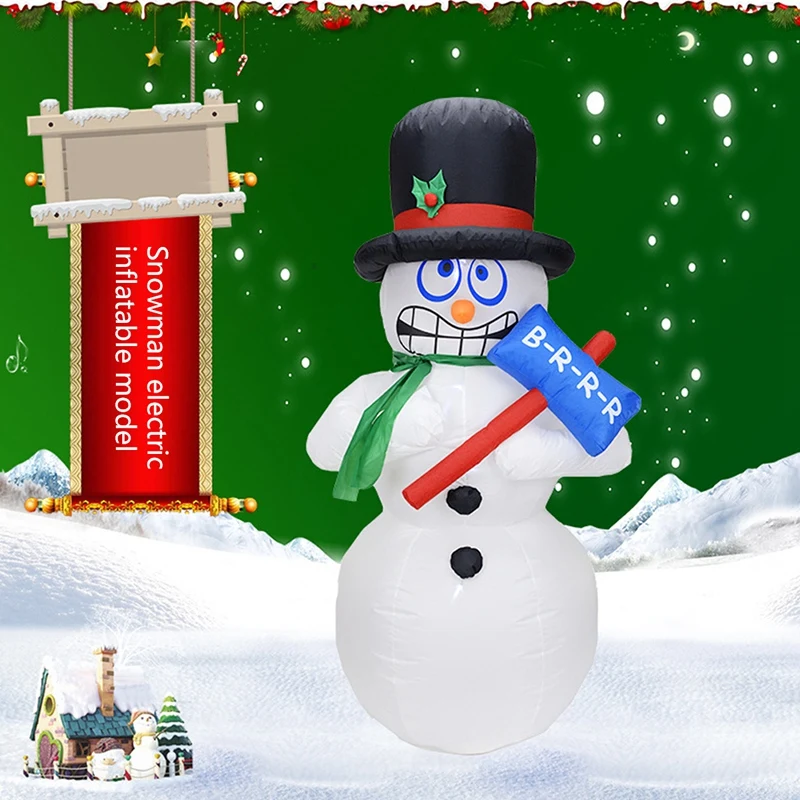 New 1.8M Giant Inflatable Jitter Snowman Blows Up Fancy Toys Santa Claus Christmas Festive Event Stage Props Gifts Party Décor