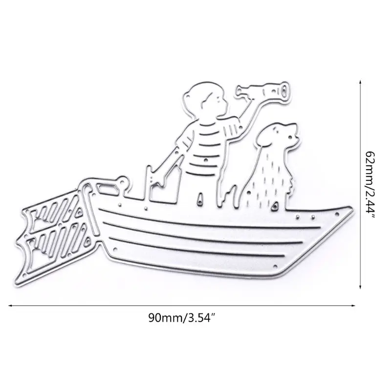 Мальчики собаки на доске металлические режущие штампы Трафаретный Скрапбукинг DIY штамп для альбомов бумажный Декор