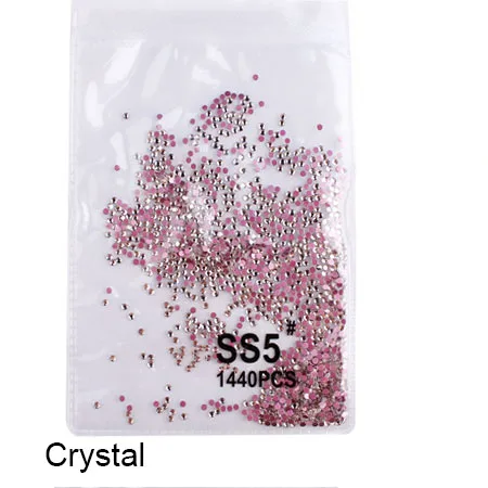 Crystal-SS5 SS3-SS30 стразы набор посыпанная порошком обратная сторона AB белый кристалл стекло горячей фиксации Flatback дизайн ногтей Стразы для ногти "сделай сам" - Цвет: Crystal-SS5