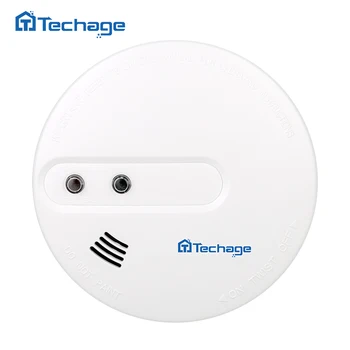 

Techage Wireless Fire Protection Smoke Detector Portable Alarm Sensors For Home Security Alarm System