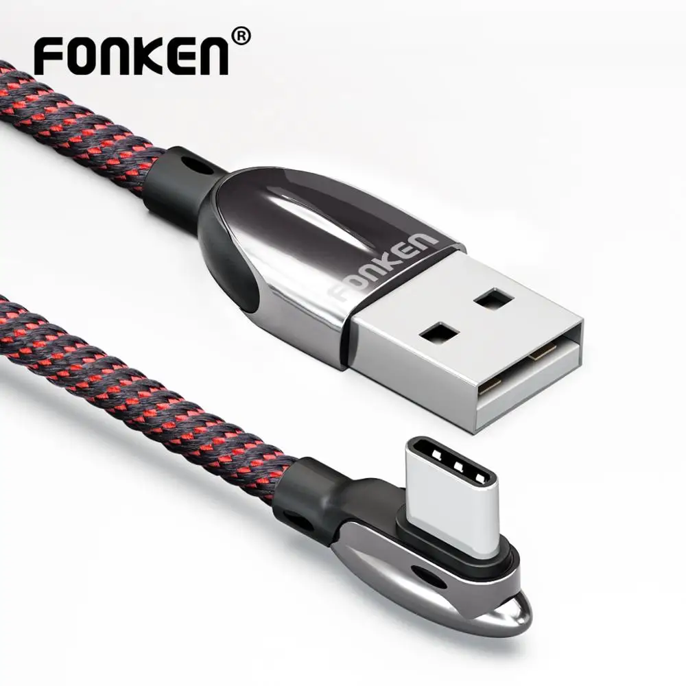 USB кабель FONKEN 3 А 90 градусов под управлением Android|Кабели для мобильных телефонов| |