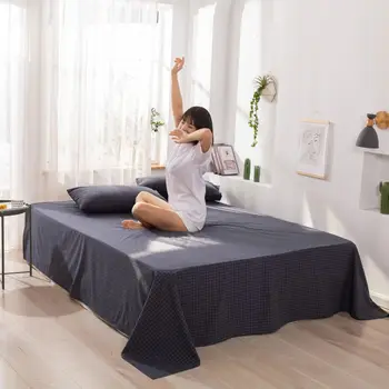 

wholesale 3 Pcs Bed Set Bedsheets 100% Washed Cotton Bed Sheet+ 2 Pcs Pillowcase Bed Linen Queen King Twin Full Size Flat Sheet