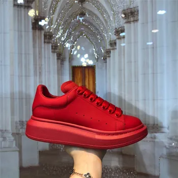 

Fashion Neon Women Sneakers Shoes 2020 Genuine Leather Lace-up Casual Sport shoes Ladies Trainers Flat Platform Men Sneakers