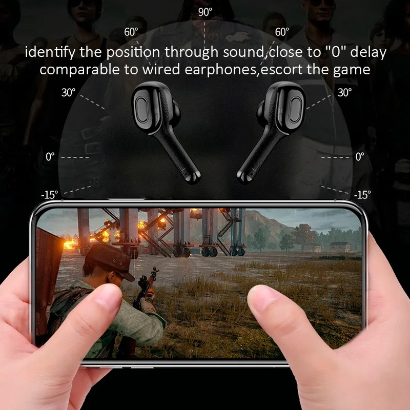 Беспроводные наушники GGMM T9 Ture с двойным микрофоном дисплеем питания игровая