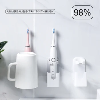 

Toothbrush Holder 2 In 1 Traceless Toothbrush Stand Cup Rack Wall-Mounted Bathroom Accessories Y6Y0014