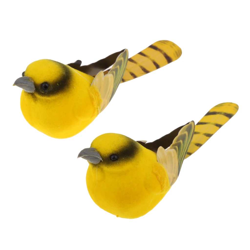 2pcs Incredibly Realistic Artificial Birds Fake Simulation Garden Bonsai Gift Decor