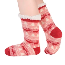 Женские носки-тапки постельные носки для женщин с флисовой шерстью Нескользящие