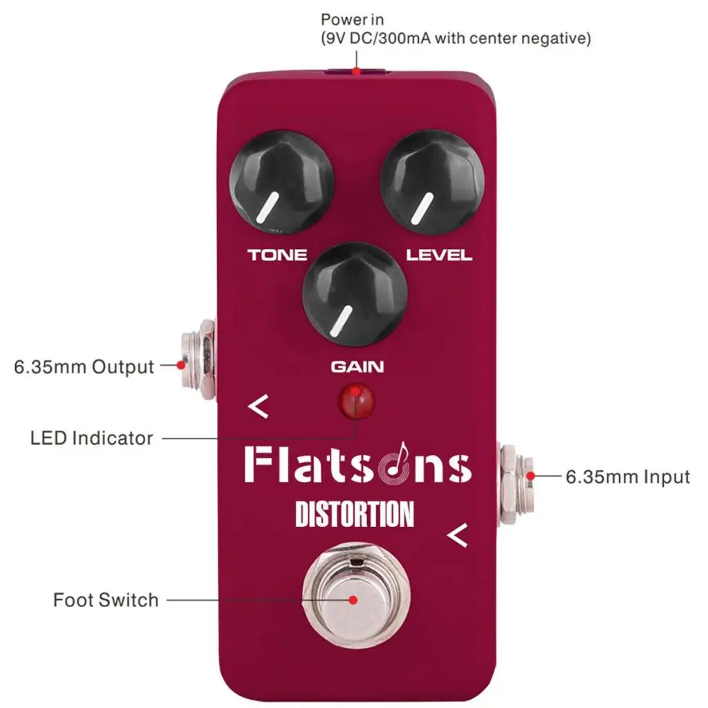 Flatsons искажения гитары педаль эффектов алюминиевый сплав корпус True Bypass