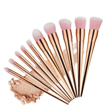 

10PCs Makeup Brush Set Rose gold face trimming makeup brush Smoky Foundation Powder Eye Shadows Makeup Brush Makeup Tools