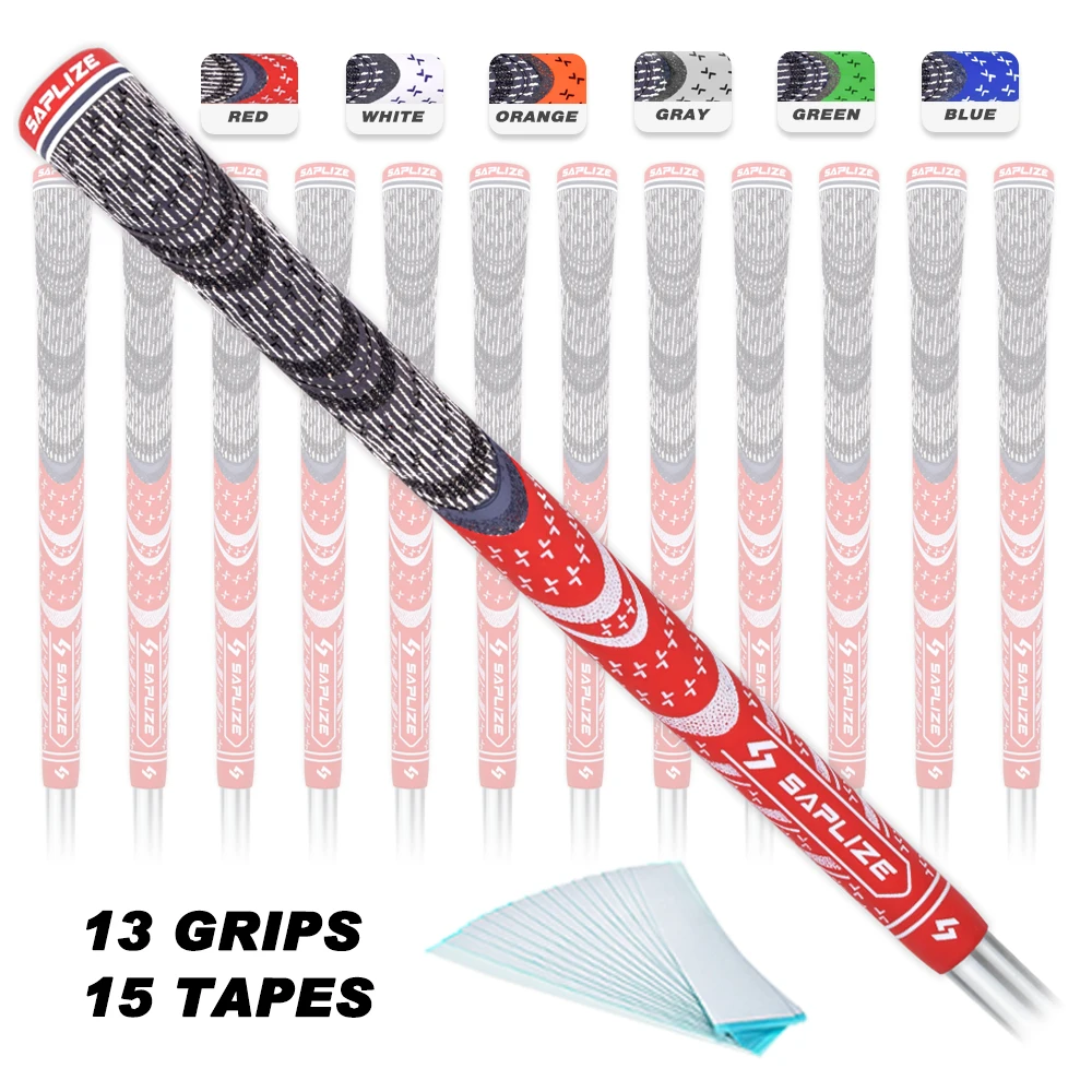Red 13PC Saplize golf grips среднего размера 60R полный шнур Резиновые Нескользящие ручки для айронов 13 шт./лот - Цвет: Red 13PC