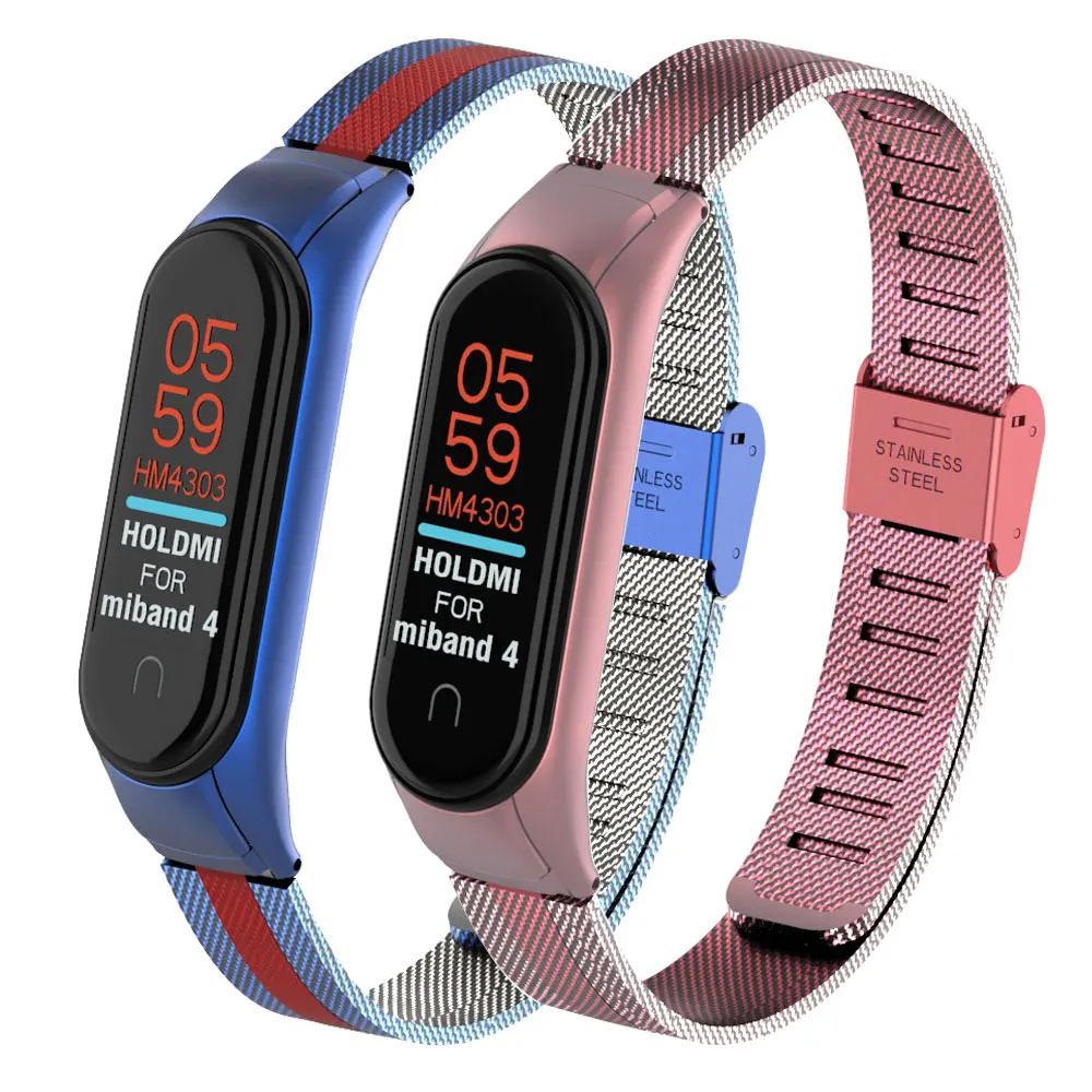 Металлический ремешок для Xiaomi Mi Band 4 3 браслет из нержавеющей стали Miband