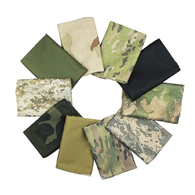 

Outdoor Tactical Military Camo Fish Mesh Scarf Army Veil Sniper Neckerchief Unisex Bandana Neck For Camping Hiking Hunting