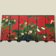 6 панелей в стиле ретро деревянный экран перегородка для комнаты деревянная складная перегородка ремесла Декор 48*24*0,6 см 6 штук