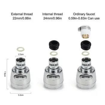 

Innovative Kitchen Faucet ABS + Stainless Steel Splash-Proof Universal Tap Shower Water Rotatable Filter Sprayer Nozzle