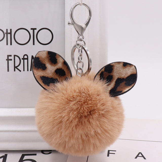 Fur Pom Pom Keychain Fake Rabbit Hair Ball Keychain Porte Clef Pompom De Fourrure Fluffy Bag Charms Bunny Keychain Keyring