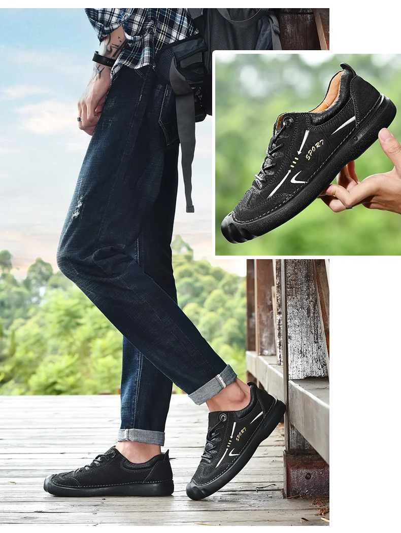 Дышащая мужская обувь для охоты из натуральной кожи с золотыми саженцами, мягкие резиновые уличные мужские кроссовки в стиле ретро, тактическая походная обувь