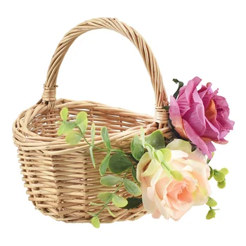 

European bride plate embroidery basket lace wedding flower girl small flower basket