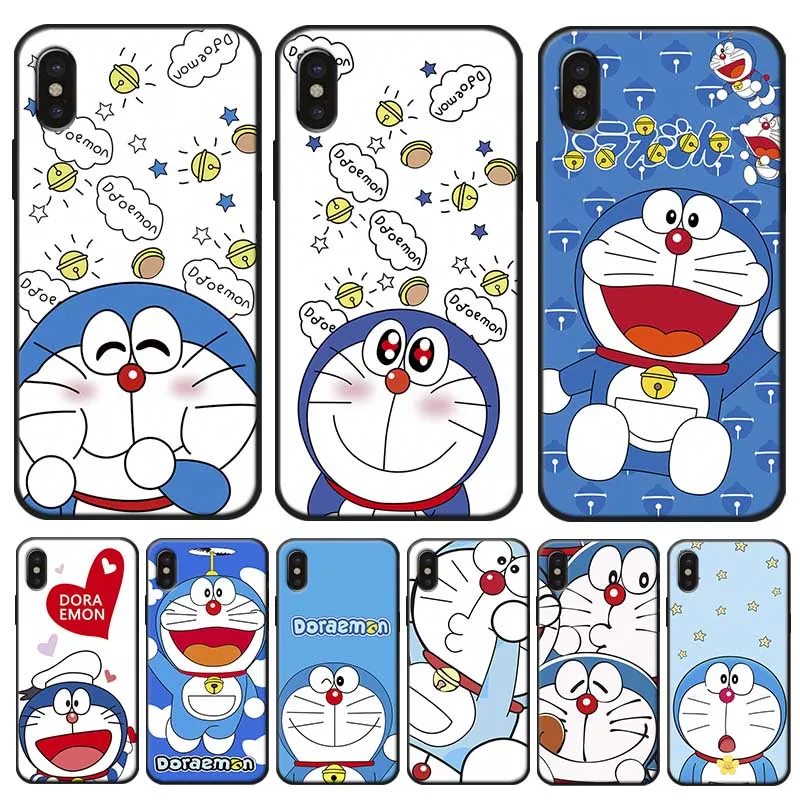 Забавный Милый мультяшный чехол Doraemon для iPhone X XS MAX XR 7 8 6 6S plus 5s SE Прозрачный мягкий