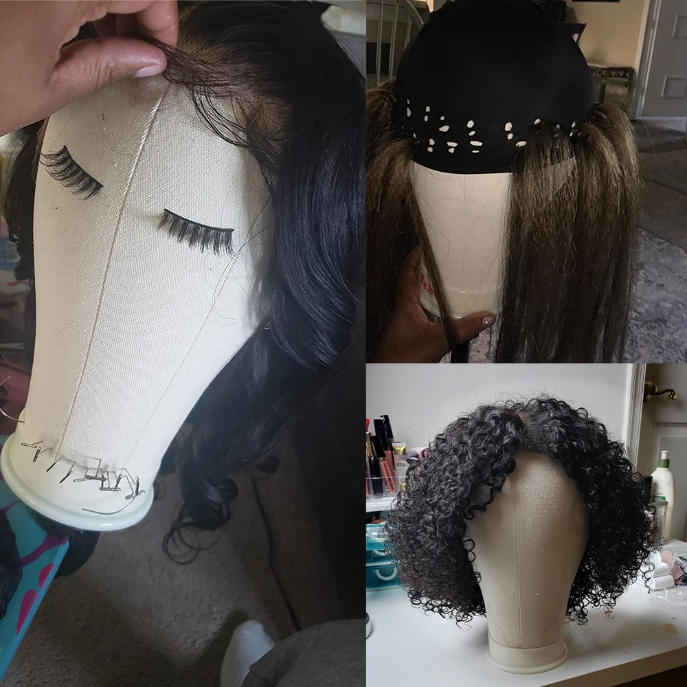 Wig Stand Canvas Head For Women Make Maniquin Training Make Wigs Mannequin  Head Stand Adjustable Tripod With T Pins And Wig Cap - AliExpress