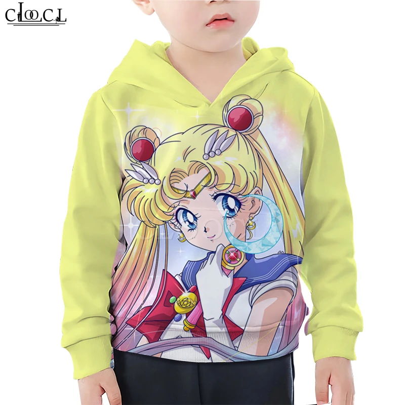  Child Baby Girl Clothes Sailor Moon Galaxy 3D Hoodie Cartoon Print Daughter Sweatshirt Baby Boy Tod