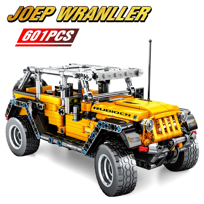 

601pcs Creator Mechanical Pull Back Jeeped Off-road Vehicle Building Blocks for Legoinglys City Technic Car Bricks Toys for Boys