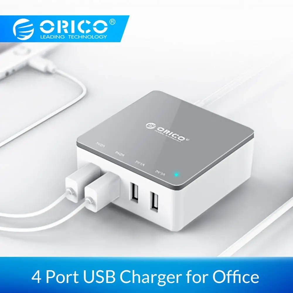 ORICO 4 Port USB Charger Universal Desktop Charger for Samsung Xiaomi Huawei iPhone 5V 6.0A 30W Output Charger