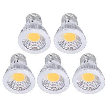 

5pcs Cars Auto Aluminum Housing Super Bright E27 6W LED COB Spot Down Light Replacement Lamp Bulb 110V