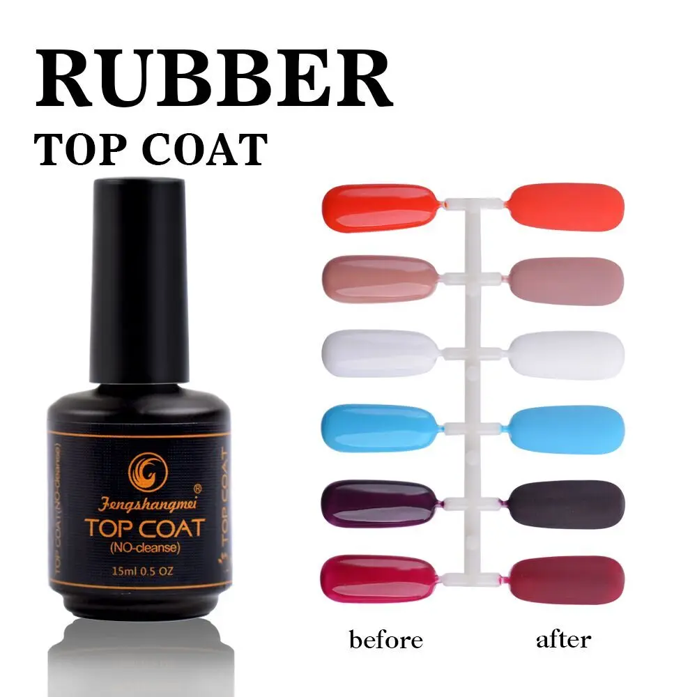Fengshangmei Matte Nail Polish Top Coat Matt Finish Gel Long Lasting Led UV Matte Velvet Top Lacquer Varnishes 15ml