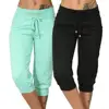 2021 Summer Women Bootcut Pants Casual Solid Color Low Rise Drawstring Pockets Sports Pants Women Slim fit pants