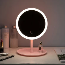 Lumière Led de maquillage miroir de rangement LED miroir de visage réglable variateur tactile USB Led miroir de vanité Table bureau miroir cosmétique