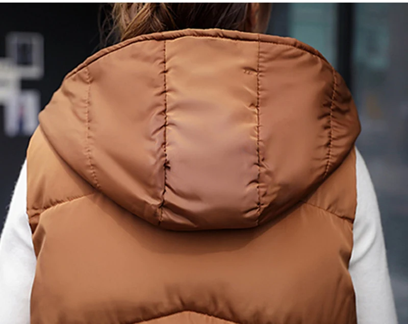 Женский жилет размера плюс 3XL, стеганый хлопковый Длинный жилет, женский корейский стиль, весна-осень, куртка без рукавов с капюшоном