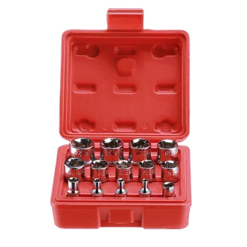 

14pcs E Torx Star Female Bit Socket Set 1/2 3/8 1/4 Inch Drive E4 -E24 Durable Hand Held Disassembly Tools