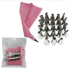 50pcs Pink Silicone Pastry Bags Tips 48 Icing Piping Nozzles + Cream Reusable Pastry Bags Cake Decorating Tools Pastry Nozzles ► Photo 2/6