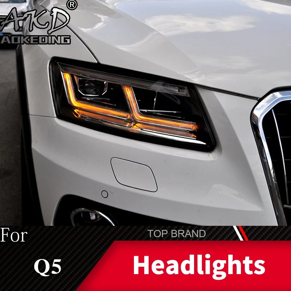 Головной фонарь для Audi Q5 2009-2012 2013- фары Противотуманные фары Дневные ходовые огни DRL H7 светодиодный Биксеноновая лампа автомобильные аксессуары
