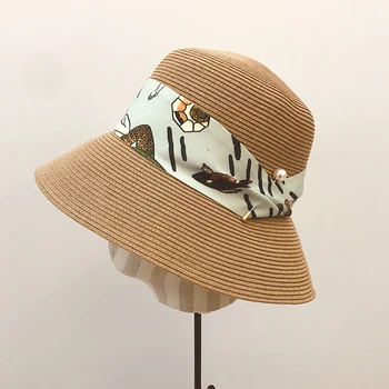 

Cap Clasp Decoration Female Beach Restoring Ancient Prevented Bask In Folding Straw Hat Basin Straw Hat Fisherman Bucket Hat