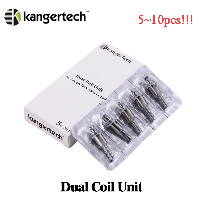 

5~10pcs/lot Original Kanger Dual Coil Head For E Cigarette Aerotank Mini Mega Protank 3 T3D EVOD 2 Atomizer Heatiing Coil Vape